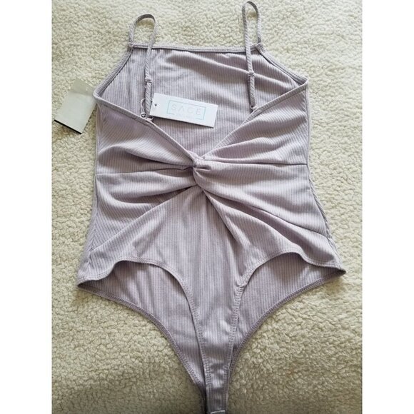 Sage The Label Women's Bodysuit Twist Back Adjustable Straps Lavender Sz S - Picture 3 of 5
